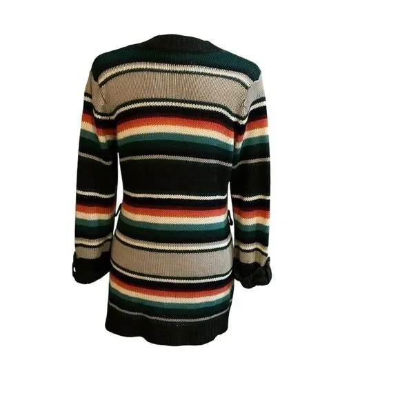 Allison Brittney Women's XL Striped Button Up Cardigan Sweater Multicolor​ - Picture 4 of 8